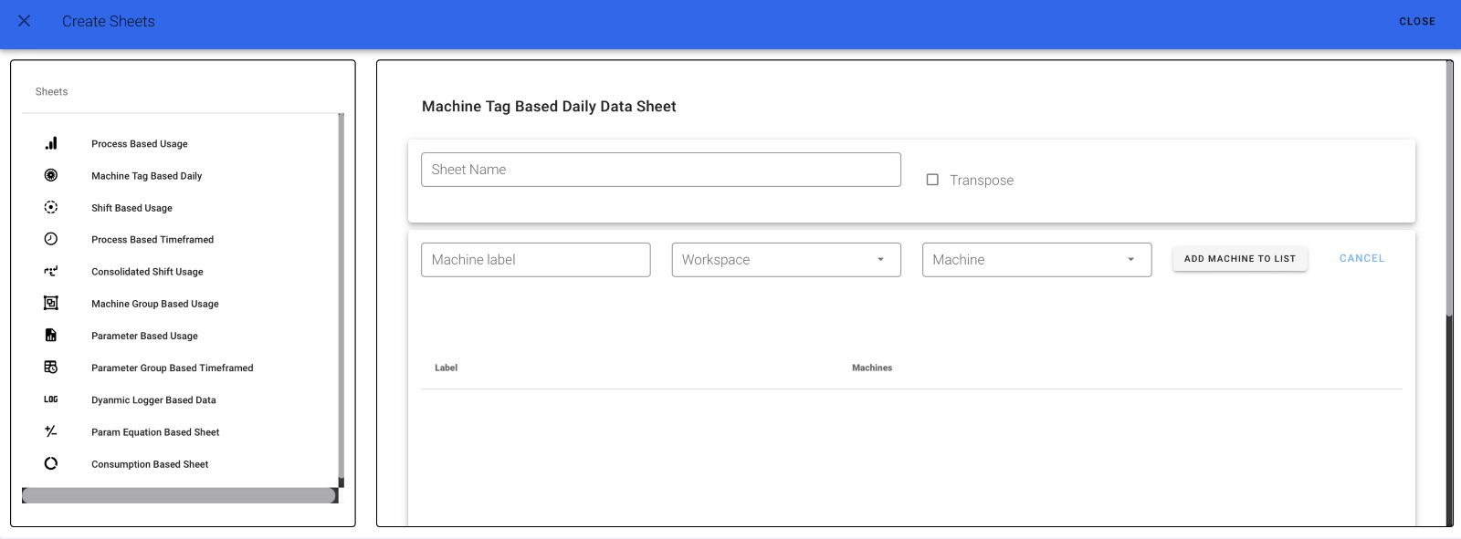 Machine Tag Based Sheet Form